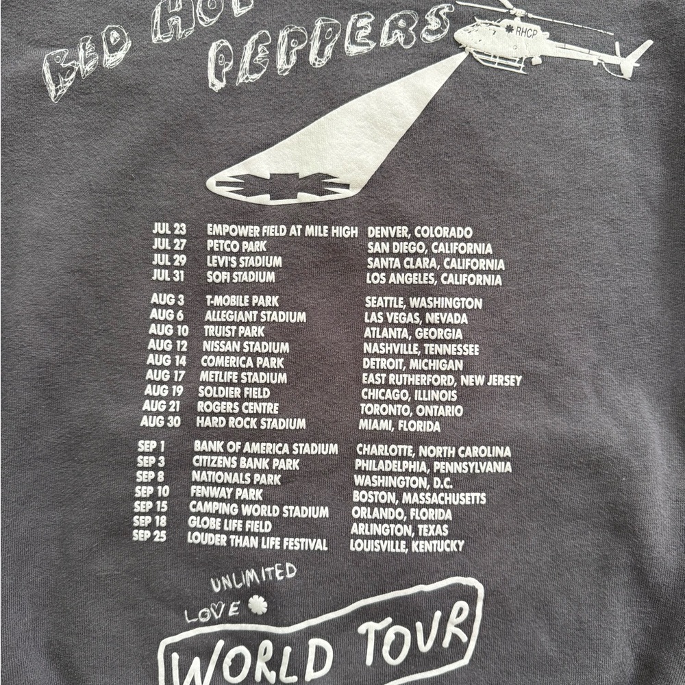 Red Hot Chili Peppers Unlimited Love World Tour 2022-2023 Merch Hoodie Mens S - Picture 6 of 11